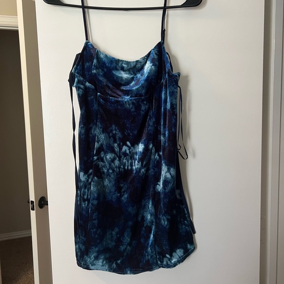 Urban Outfitters UP Dawn Tie-dye Velvet Mini Slip Dress Size: small - Picture 2 of 4
